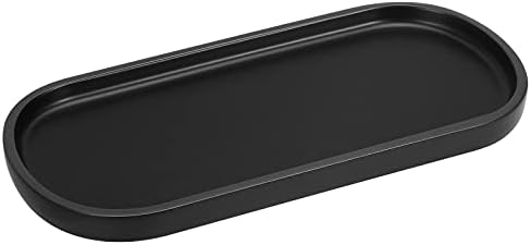 Luxspire 10" Oval Bathroom Tray for Countertop Organizer, Matte Black