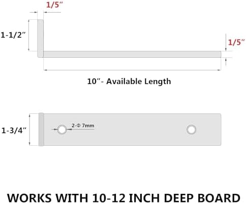 NEODROP 10 Inch Floating Shelf Brackets, Heavy Duty Hidden Bracket for Wall, Mantel, Bookshelves, Black Powder Coated St