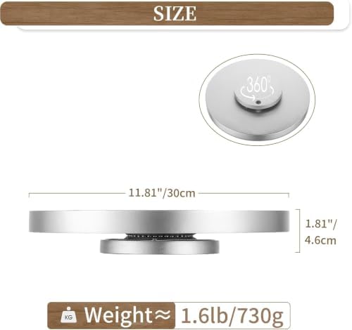 Hanobe Decorative Silver Lazy Susan Table Centerpieces Tray,12"