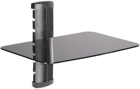 Omnimount Tria 1 B 1-Shelf Wall Furniture - Black/Dark Glass