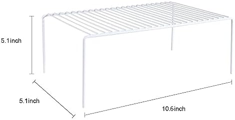 Redrubbit 6 Pack(10.6 x 5.1 Inch) Cabinet Storage Shelf Rack, Rustproof Kitchen Counter and Cabinet Shelf, Small Storage