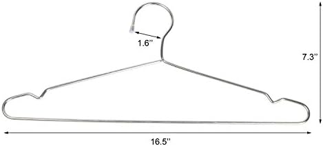ECROCY 30 Pack Stainless Steel Strong Metal Wire Hangers Clothes Hangers 16.5 Inch 4mm Thickness Gage Hanger Organizer