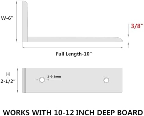 NEODROP 6-Pack 10 Inch Countertop Support Brackets, Heavy Duty L Brackets for Quartz/Wood/Laminate/Granite Countertops |