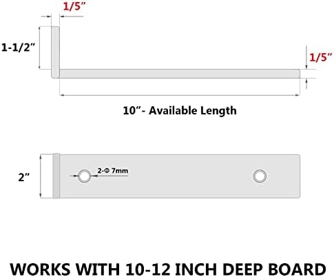 NEODROP 6-Pack 10 Inch Floating Shelf Brackets, Heavy Duty Hidden Shelves Bracket for Kitchen, Nursery, Black Powder Coa