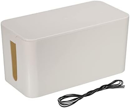 MECCANIXITY Cable Management Box PS Cord Organizer Box with Tie to Hide Wires & Power Strips Desk TV Computer Cable Orga