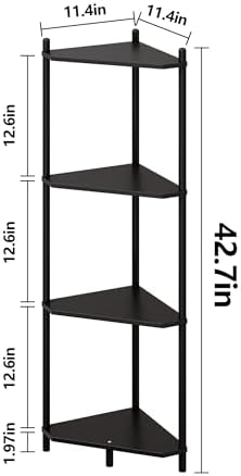 Corner Shelf Stand - 3 Tier Bamboo Small Corner Bookshelf for Office Kitchen Bedroom Plant Stand Living Room Decor Small