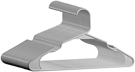 Plastic Hangers - 20 Pack, Durable Space Saving Hangers for Everyday Use and Dorm Room Essentials - Grey