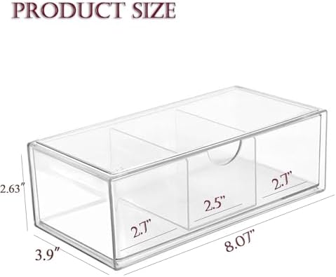 Hair Accessories Organizer for Girls, Clear Acrylic Hair Tie Organizer, or Headband, bows，Cute Small Stackable Storage D