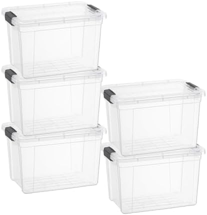 Superio 4.75 Quart Clear Plastic Storage Boxes with Lids, Stackable Organizer Containers, BPA-Free Storage Bins for Home
