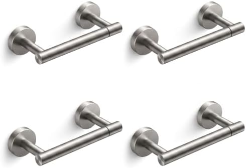 FORIOUS Toilet Paper Holder Wall Mount, Stainless Steel Rustproof Double Post Pivoting Tissue Roll Holder for Bathroom, 