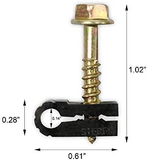 STEREN Coaxial Cable Clips - Cable Holder - Siding Clips for Hanging - Cord Holder for Desk - Cable Clamps - Cord Clip -
