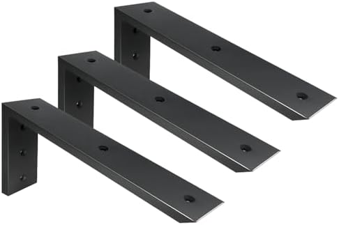WINKER Countertop Support Bracket 3 Pack Heavy Duty 1/2" Thick Hidden L Shelf Bracket 12" x 6" x 2.5" Metal Corbels for 
