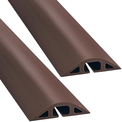 Electriduct D-2 Rubber Duct Cord Cover - Pack of 2X 5 Feet Pieces = 10 Feet Brown Floor Cable Protector