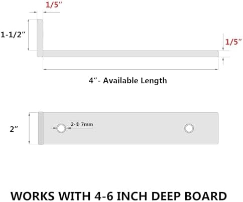 NEODROP 6-Pack 4 Inch Floating Shelf Brackets, Heavy Duty Hidden Shelves Bracket for Kitchen, Nursery, Black Powder Coat