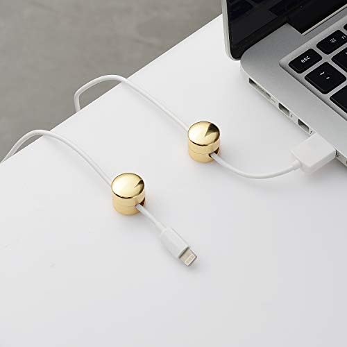 BRIGHTTIA Cable Clips - Premium Brass Cord Management for Home, Office & Car - Multipurpose Wire Holder Organizer - Slee