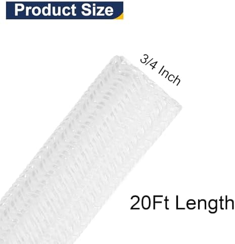 uxcell 20 Ft - 3/4 Inch Split Sleeving, Braided Cable Sleeving, PET Cable Management Wire Sleeve Cord Protector, Wire Wr
