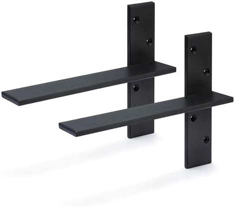 Free Hanging Countertop Support Bracket 10" Lx2.5 W 2 Pack Heavy Duty Hidden Floating Wall Shelf Bracket 3/8" Thick for 