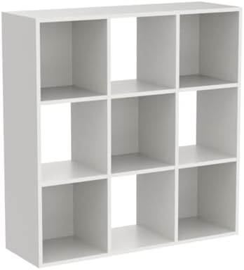 Fencer Wire 11-Inch Cube Storage Organizer Shelf w/Back, with Exterior Edge, Room Storage Shelves Divider, Bookcase, 9-C