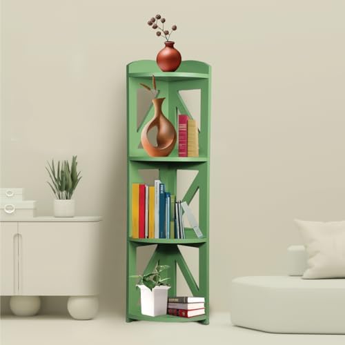 Corner Shelf Stand, Corner Bookshelf, Small Corner Shelves by Natural Wood, Plant Stand, Corner Bookcase for Living Room