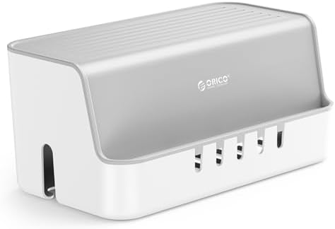 ORICO Cable Management Box with Phone Stand Lid, Large Cord Organizer Case for Hiding Power Strips & Surge Protectors, H
