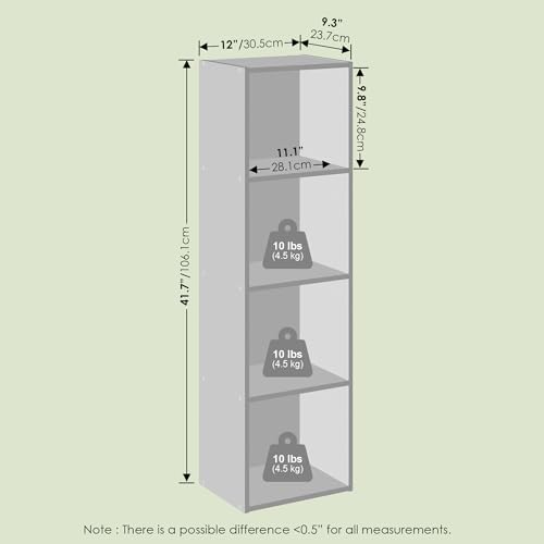 Hagen 4-Tier Open Shelf Bookcase, Bookshelf, for Living Room and Home Office, Blush Pink/White