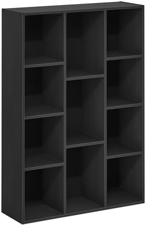 Furinno LUDER Book Shelf, 11-Cube Bookshelf, Reversible Bookcase with Open Shelves, 9.4 x 29.1 x 41.7, Easy Assembly, fo