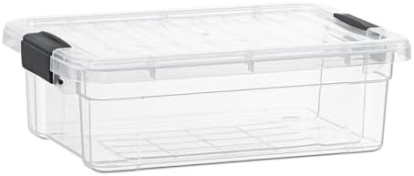 Superio 13.7 Quart Clear Plastic Storage Bin with Lid, Stackable Organizer Box, BPA-Free Storage Container for Home, Gar