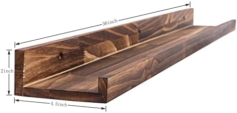 MBYD 36 Inch Floating Shelves for Wall Set of 3, Wall Mount Carbonized Black Picture Ledge Nursery Bookshelf for Bedroom