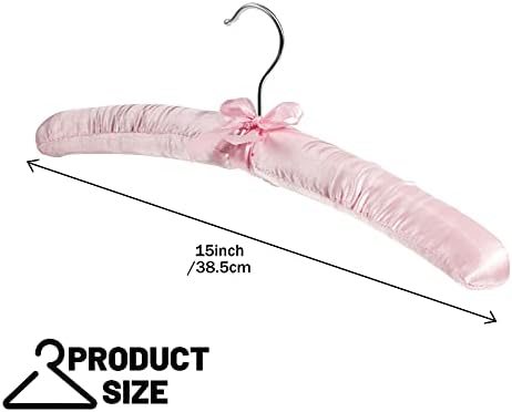 Jetec 24 Pack Satin Padded Hangers for Women Clothing 15",Light Pink