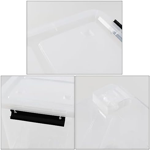 4-Pack 35 Quart Plastic Storage Bin with Secure Lid and Wheels