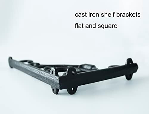 2 Pack Decorative Shelf Brackets,11 Inch Cast Iron Shelf Supply,Antique Black Corbel,Screws Anchor Included