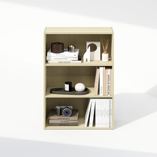 Furinno Simple Book Shelf, 3-Tier Bookshelf, Storage Shelves Bookcase, 9.7 x 23.7 x 31.5, for Living Room, Bedroom, Home