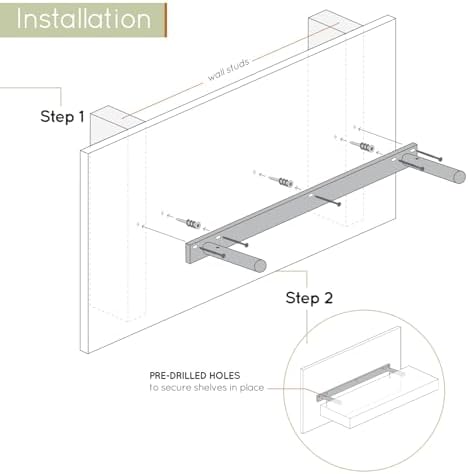 Homeforia Heavy Duty Floating Shelf Brackets 17 inch, High-End Solid Steel