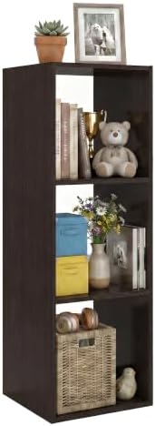 WannabeMyself【Easy Assembly】 3 Cube Storage Organizer with Anti-Tipping Kits,Reversible Open Back Book Shelf, Bookcase f
