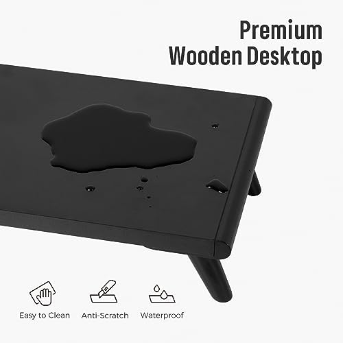 loukin Monitor Stand Riser for Desk, 22.4" × 8.2" Computer Stand, Black