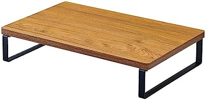 Lihit Lab A8003-9 Computer Stand, Monitor Stand, Wood Grain Style, MDF Tabletop, Compact, Brown, Width 15.4 x Depth 9.8 