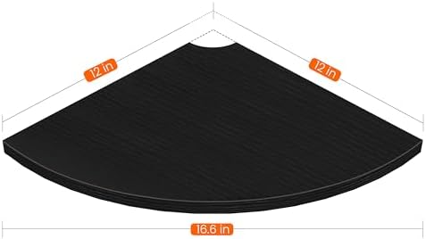 Homode Corner Floating Shelves, 12" Deep Corner Shelves Wall Mounted with Cord Hole, 2 Tier Curved Corner Hanging Shelvi