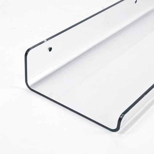 RLAVBL 4 Pack Acrylic Shelves, 15" Floating Wall Shelves for Bedroom, Living Room, Bathroom, Kitchen Storage