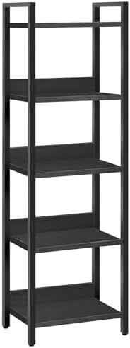 MAHANCRIS 5-Tier Bookshelf, Bookcase, Shelves Organizer for Small Spaces, Storage Shelf Organizer, for Living Room, Bedr