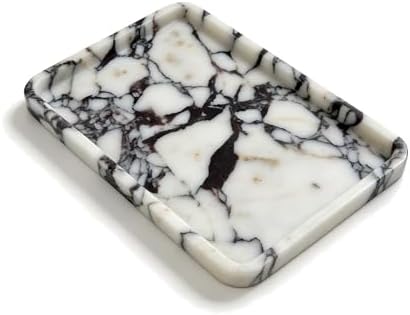 Marble Vanity Tray, 9.84 x 6.69 in, White Burgundy