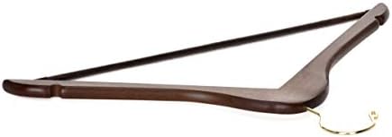 Quality Wooden Hangers - Slightly Curved Hanger 20-Pack Sets - Solid Wood Coat Hangers with Stylish Chrome Hooks - Heavy-Duty Clothes, Jacket, Shirt, Pants, Suit Hangers Walnut - Gold Hook