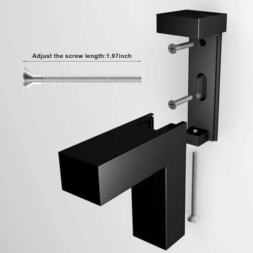 Heavy Duty Floating Wood/Glass Shelf Bracket 4 Pcs, Adjustable Glass Shelves Mounting Brackets for 3-28mm Thickness, Rus