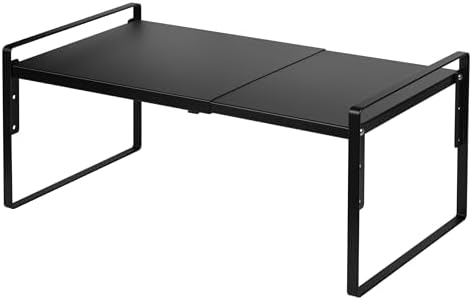 Nxconsu Cabinet Shelf Riser, Adjustable Cabinet Organizer, 12" Deep Black