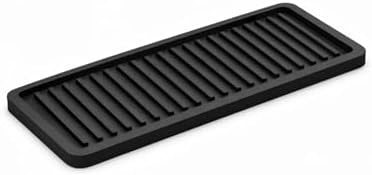 ZAPPOWARE Silicone Kitchen Sink Caddy Sponge Holder 11" x 4.33", Black - Bathroom Vanity Tray Organizer, Kitchen Soap Tr