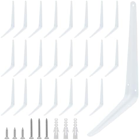 Lilaly 24 Pack Shelf Brackets 12 Inch Shelf Bracket, Heavy Duty L Brackets for Shelves for Hanging Floating Shelves Brac