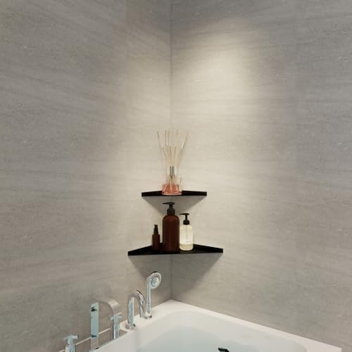3.0mm Aluminum Alloy Corner Shelf Wall Mounted, for Bathrooms,Offices, Bedrooms,Kitchens,Dorm Rooms and Living Rooms (Bl