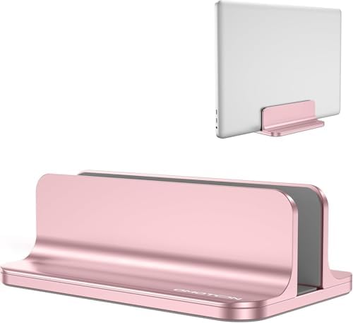 OMOTON Vertical Laptop Stand Holder, Adjustable Dock for MacBook, Rose Gold