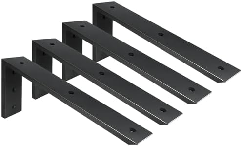 Countertop Support Bracket 4 Pack 18 inch Heavy Duty 1/2" Thick Black Black Granite Countertop Bracket 18"x8"x2.5" Shelf