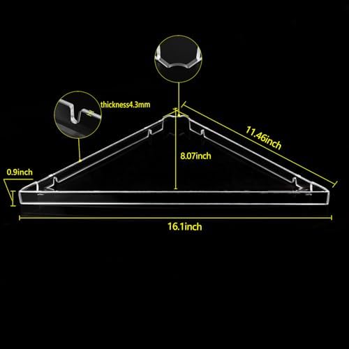 evron Corner Shelf Wall Mount, Acrylic Corner Shelves for Bathroom & Kitchen, Living Room, Space-Saving Wall Mounted Cor