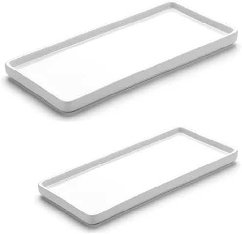 Gurygo 2 Pack 8"/10" Bathroom Trays, Ceramic Vanity Trays for Bathroom, Small Ceramic Tray, Kitchen Soap Tray for Kitche